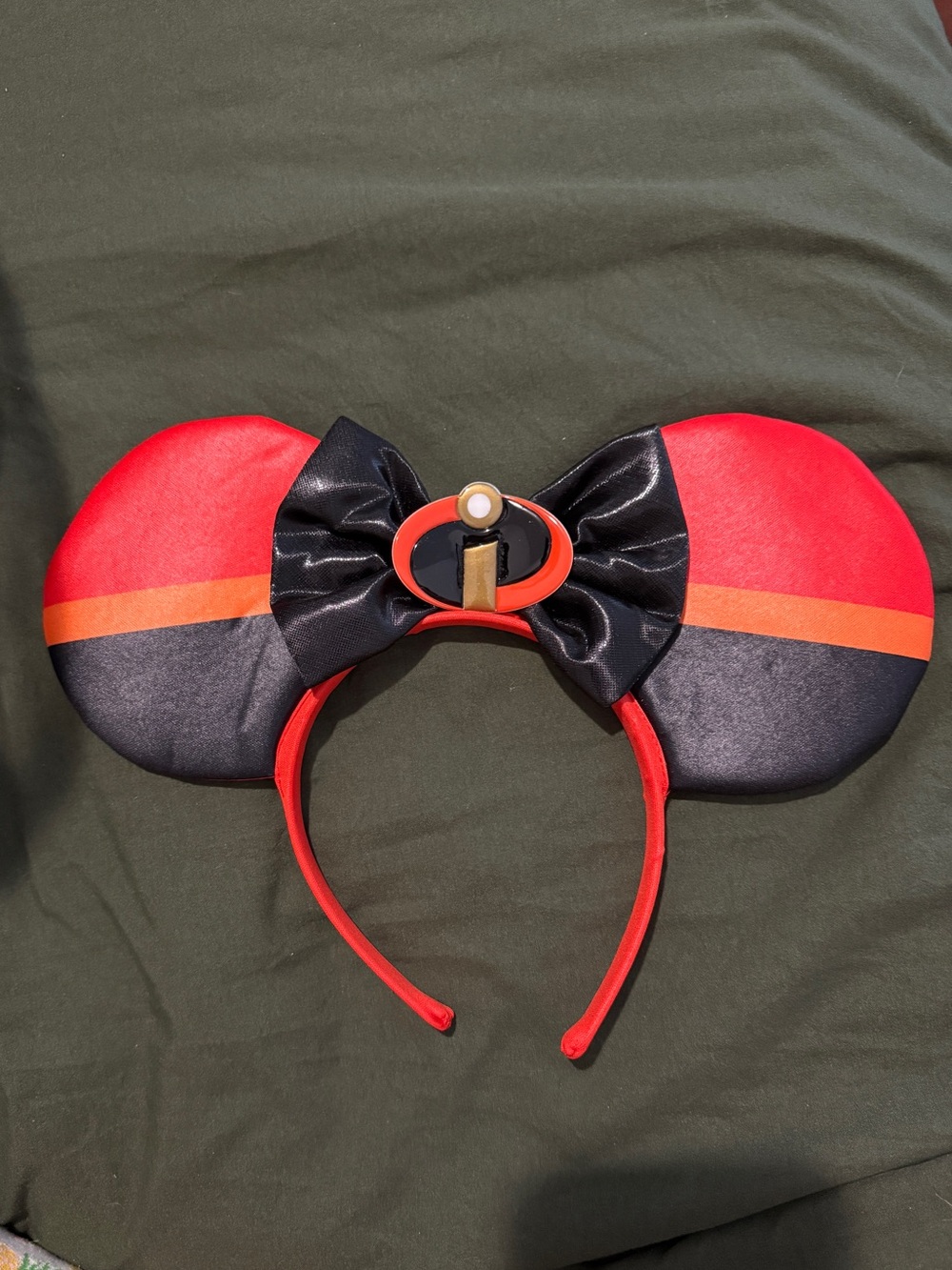 Red and Black Mouse Ears Headband